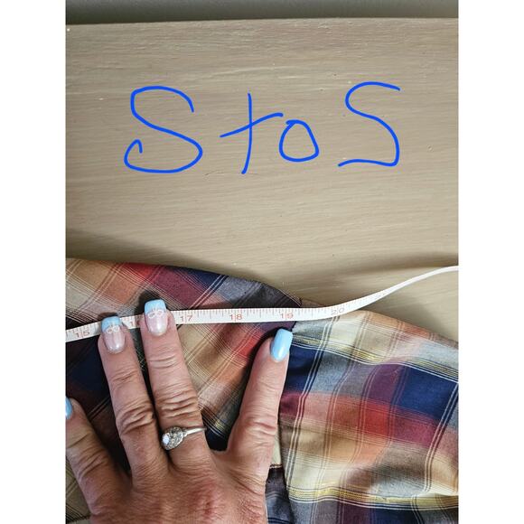 NOS Vintage Ely Gentleman Plaid Western Shirt Pearl Snaps Gold Thread L - Picture 10 of 11